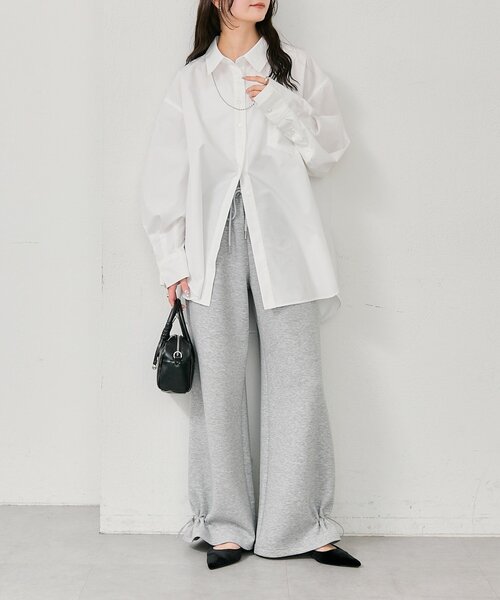 mystic（ミスティック）の「ボタンレイヤードBIGシャツ（シャツ/ブラウス・レディース・オフホワイト/ブルー/ピンク/ブラウン・FREE）」の14枚目の写真