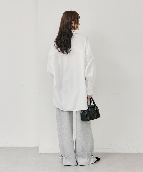 mystic（ミスティック）の「ボタンレイヤードBIGシャツ（シャツ/ブラウス・レディース・オフホワイト/ブルー/ピンク/ブラウン・FREE）」の15枚目の写真