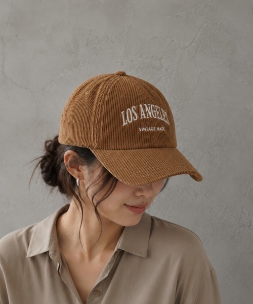 CALIFORNIA OUTFITTERS（カリフォルニア アウトフィッターズ）の「12A19-KR コーデュロイ ロゴキャップ（キャップ・レディース・ホワイト/カーキ/ブラック/ブラウン/グレー・ONESIZE）」の4枚目の写真