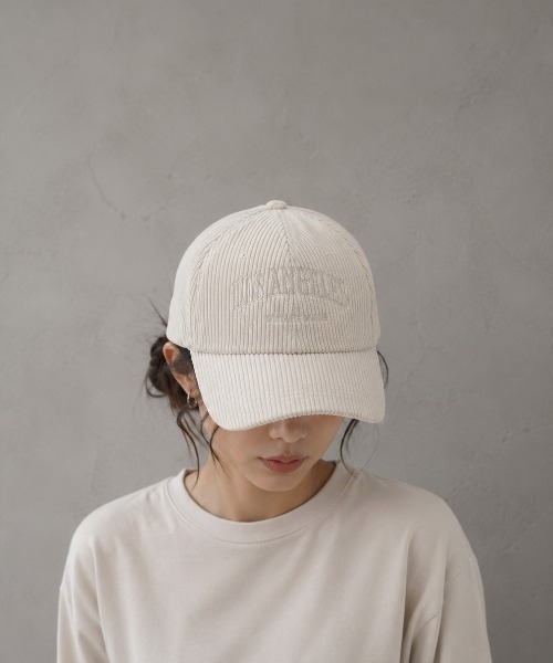 CALIFORNIA OUTFITTERS（カリフォルニア アウトフィッターズ）の「12A19-KR コーデュロイ ロゴキャップ（キャップ・レディース・ホワイト/カーキ/ブラック/ブラウン/グレー・ONESIZE）」の2枚目の写真