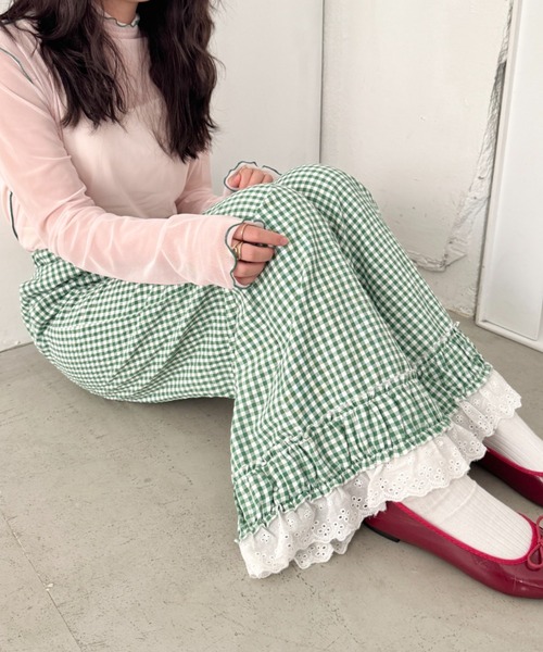 SOLLON.(ソルロン)の「コットンフリルギンガムチェックパンツ(その他パンツ・レディース・グリーン/レッド・FREE)」の21枚目の写真