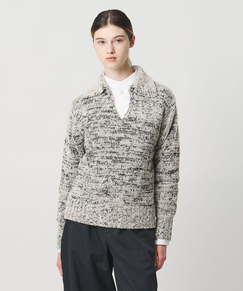 LOEFF(ロエフ)の「<LOEFF>ラッセルヤーン スキッパー ニット UNISEX(ニット/セーター・レディース・ブラウン系/ブラック・1/2/0)」の6枚目の写真