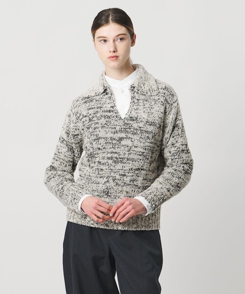 LOEFF(ロエフ)の「<LOEFF>ラッセルヤーン スキッパー ニット UNISEX(ニット/セーター・レディース・ブラウン系/ブラック・1/2/0)」の7枚目の写真