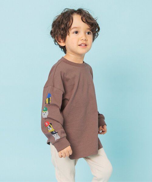 BREEZE(ブリーズ)の「【WEB限定】袖イロイロプリントTシャツ_ジュニア対応(Tシャツ/カットソー・キッズ・サックスブルー/ピンク/グリーン/ブラウン/レッド/イエロー/ネイビー/ラベンダー/キナリ/ベージュ/ブラック/グレー・150/140/130/120/110/100/90)」の4枚目の写真