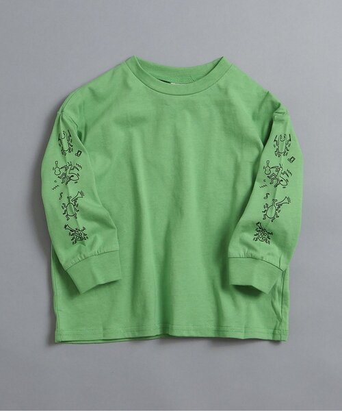 BREEZE(ブリーズ)の「【WEB限定】袖イロイロプリントTシャツ_ジュニア対応(Tシャツ/カットソー・キッズ・サックスブルー/ピンク/グリーン/ブラウン/レッド/イエロー/ネイビー/ラベンダー/キナリ/ベージュ/ブラック/グレー・150/140/130/120/110/100/90)」の6枚目の写真