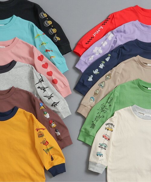 BREEZE(ブリーズ)の「【WEB限定】袖イロイロプリントTシャツ_ジュニア対応(Tシャツ/カットソー・キッズ・サックスブルー/ピンク/グリーン/ブラウン/レッド/イエロー/ネイビー/ラベンダー/キナリ/ベージュ/ブラック/グレー・150/140/130/120/110/100/90)」の17枚目の写真