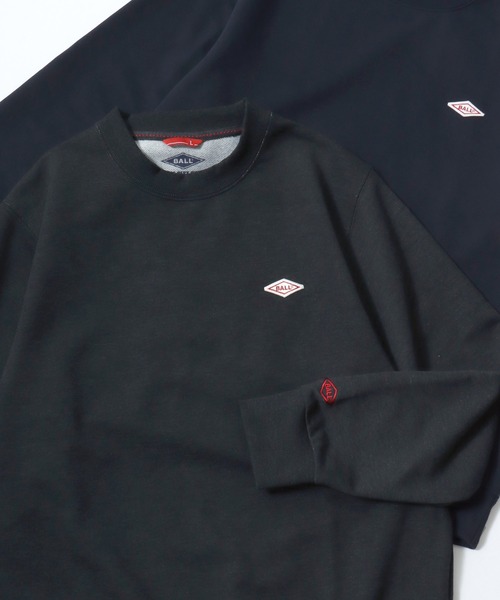 BALL(ボール)の「2026SS BALL/ボール 裏毛 ワンポイントロゴワッペン刺繍 スウェットトレーナー レディース メンズ(スウェット・メンズ・アッシュグレー/グレー/ブラック/チャコール/モカ/ネイビー・M/L/LL)」の4枚目の写真