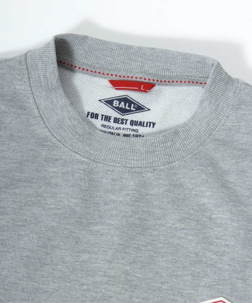 BALL(ボール)の「2026SS BALL/ボール 裏毛 ワンポイントロゴワッペン刺繍 スウェットトレーナー レディース メンズ(スウェット・メンズ・アッシュグレー/グレー/ブラック/チャコール/モカ/ネイビー・M/L/LL)」の14枚目の写真