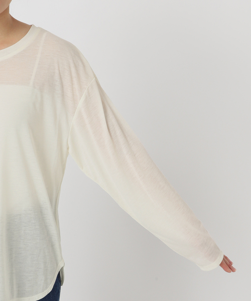 B.C STOCK(ベーセーストック)の「《2枚セット》パッチワークニットベスト*ロンTSET(ニット/セーター・レディース・チャコールグレー/ホワイト・FREE)」の4枚目の写真
