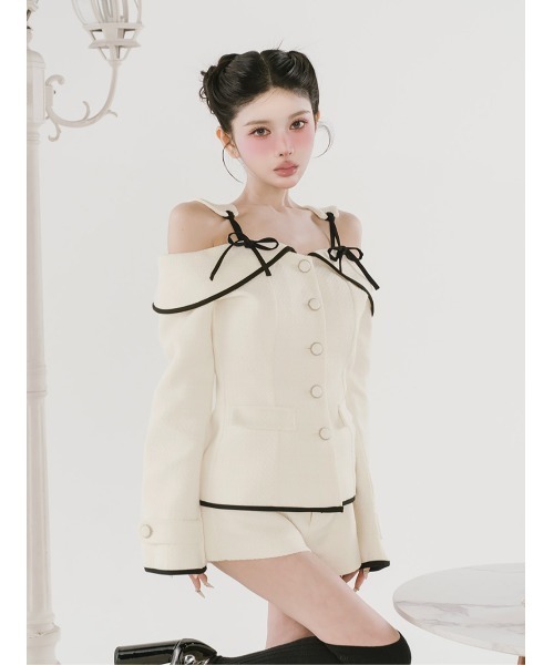 Darich（ダーリッチ）の「ボンディングツイードオフショルチュニック