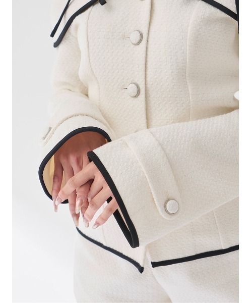 ボンディングツイードオフショルチュニック（その他トップス）｜Darich