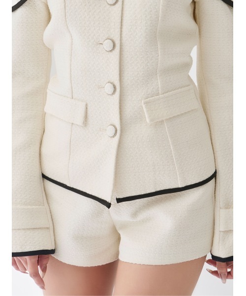 ボンディングツイードオフショルチュニック（その他トップス）｜Darich