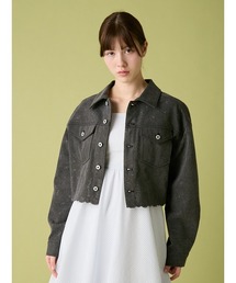 FURFUR | 刺繍クロップドシャツジャケット(デニムジャケット)