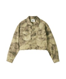 FURFUR（ファーファー）の「刺繍クロップドシャツジャケット（デニムジャケット）」