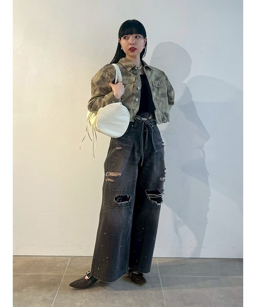 FURFUR（ファーファー）の「刺繍クロップドシャツジャケット（デニムジャケット・レディース・グレー/ライトブルー/マルチ・F）」の16枚目の写真