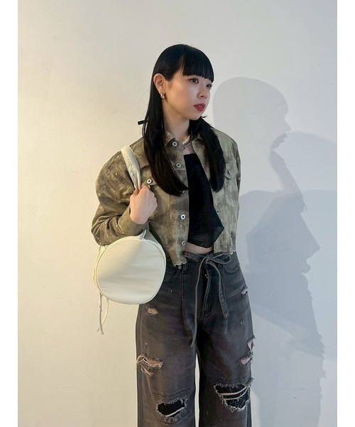 FURFUR（ファーファー）の「刺繍クロップドシャツジャケット（デニムジャケット・レディース・グレー/ライトブルー/マルチ・F）」の17枚目の写真