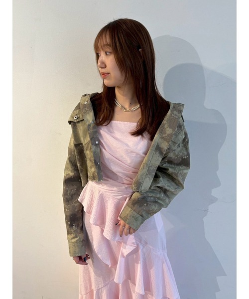 FURFUR（ファーファー）の「刺繍クロップドシャツジャケット（デニムジャケット・レディース・グレー/ライトブルー/マルチ・F）」の18枚目の写真