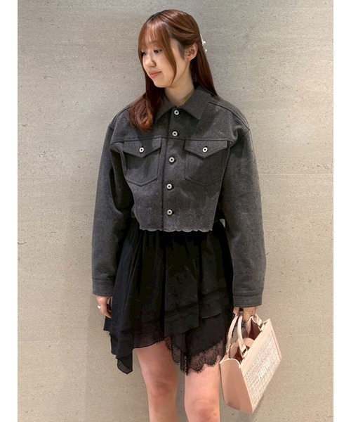 FURFUR（ファーファー）の「刺繍クロップドシャツジャケット（デニムジャケット・レディース・グレー/ライトブルー/マルチ・F）」の21枚目の写真