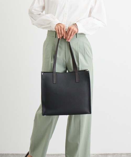 LASIEM（ラシエム）の「ビジネス トートバッグ メンズ レディース 本革 パソコン収納（トートバッグ・メンズ・ブラック/ネイビー/グリーン/ライトグレー・FREE）」の2枚目の写真