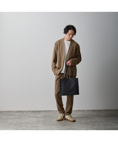 LASIEM（ラシエム）の「ビジネス トートバッグ メンズ レディース 本革 パソコン収納（トートバッグ・メンズ・ブラック/ネイビー/グリーン/ライトグレー・FREE）」の6枚目の写真