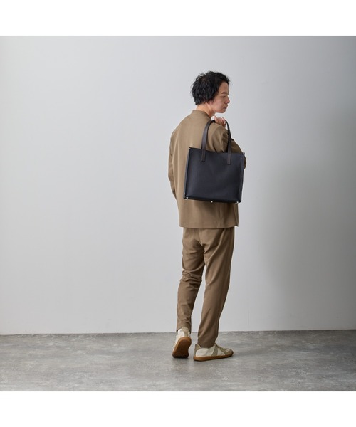 LASIEM（ラシエム）の「ビジネス トートバッグ メンズ レディース 本革 パソコン収納（トートバッグ・メンズ・ブラック/ネイビー/グリーン/ライトグレー・FREE）」の5枚目の写真