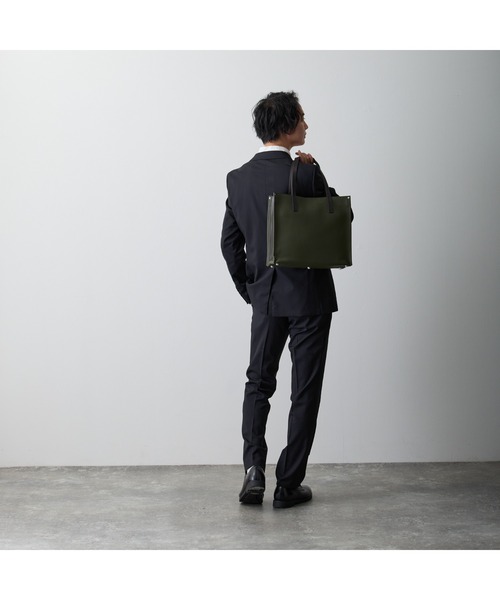 LASIEM（ラシエム）の「ビジネス トートバッグ メンズ レディース 本革 パソコン収納（トートバッグ・メンズ・ブラック/ネイビー/グリーン/ライトグレー・FREE）」の8枚目の写真