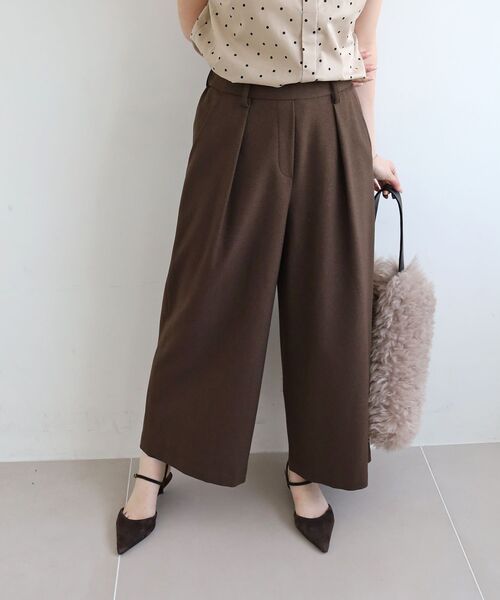 le.coeur blanc(ルクールブラン)の「ウールライクフロントタックワイドクロップドパンツ2(その他パンツ・レディース・ブラック/ブラウン/グレイッシュベージュ・38/36)」の13枚目の写真