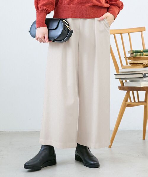 le.coeur blanc(ルクールブラン)の「ウールライクフロントタックワイドクロップドパンツ2(その他パンツ・レディース・ブラック/ブラウン/グレイッシュベージュ・38/36)」の14枚目の写真