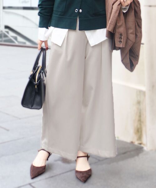 le.coeur blanc(ルクールブラン)の「ウールライクフロントタックワイドクロップドパンツ2(その他パンツ・レディース・ブラック/ブラウン/グレイッシュベージュ・38/36)」の15枚目の写真