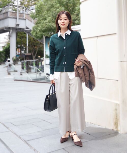 le.coeur blanc(ルクールブラン)の「ウールライクフロントタックワイドクロップドパンツ2(その他パンツ・レディース・ブラック/ブラウン/グレイッシュベージュ・38/36)」の16枚目の写真
