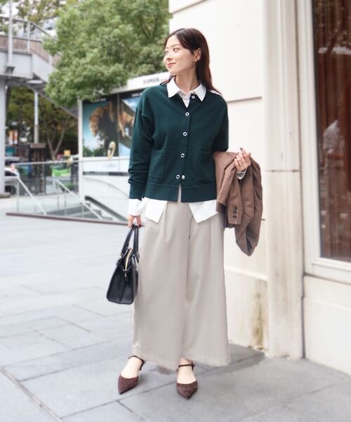 le.coeur blanc(ルクールブラン)の「ウールライクフロントタックワイドクロップドパンツ2(その他パンツ・レディース・ブラック/ブラウン/グレイッシュベージュ・38/36)」の17枚目の写真