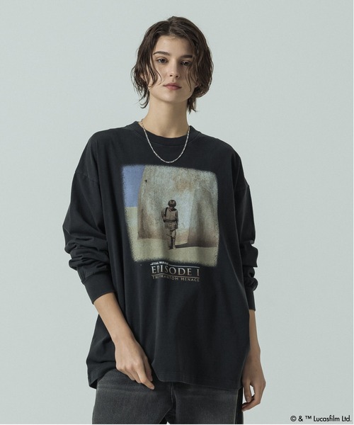 SLICK(スリック)の「【SLICK/スリック】SLICK / STAR WARS / Printed T-shirt 01/スターウォーズ / パウダー加工プリントTシャツ /オーバーサイズ シルエット/ ビンテージ(Tシャツ/カットソー・メンズ・ブラック/ホワイト・1/2/3)」の1枚目の写真