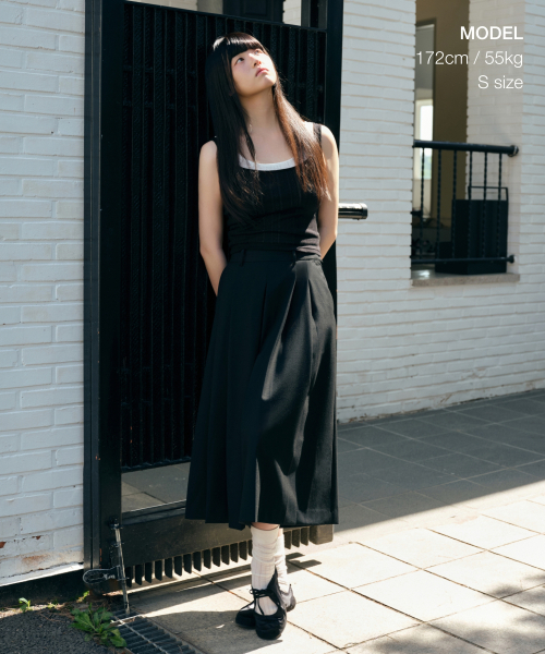 MUSINSA STANDARD WOMAN（ムシンサスタンダードウーマン）の「ウィメンズポインテルトンクトップ[ブラック]（Tシャツ/カットソー・レディース・その他・SMALL/MEDIUM/LARGE/X-SMALL）」の2枚目の写真