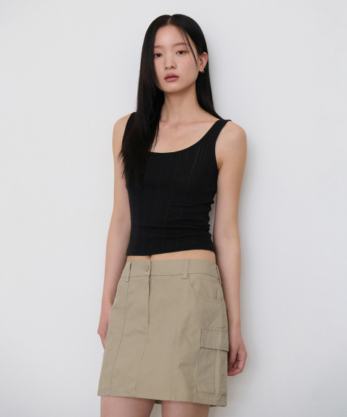 MUSINSA STANDARD WOMAN（ムシンサスタンダードウーマン）の「ウィメンズポインテルトンクトップ[ブラック]（Tシャツ/カットソー・レディース・その他・SMALL/MEDIUM/LARGE/X-SMALL）」の3枚目の写真
