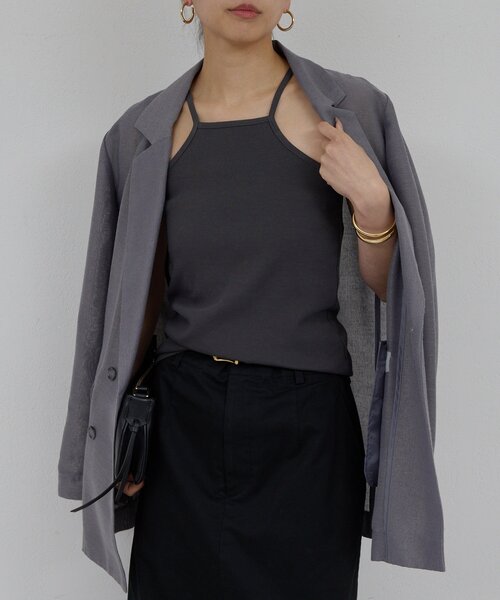 GALLARDAGALANTE（ガリャルダガランテ）の「【手洗い可】スクエアキャミ（キャミソール・レディース・ライトベージュ/チャコールグレー・FREE）」の21枚目の写真