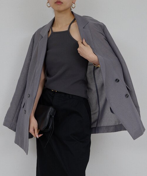 GALLARDAGALANTE（ガリャルダガランテ）の「【手洗い可】スクエアキャミ（キャミソール・レディース・ライトベージュ/チャコールグレー・FREE）」の20枚目の写真