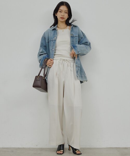 GALLARDAGALANTE（ガリャルダガランテ）の「【手洗い可】スクエアキャミ（キャミソール・レディース・ライトベージュ/チャコールグレー・FREE）」の8枚目の写真