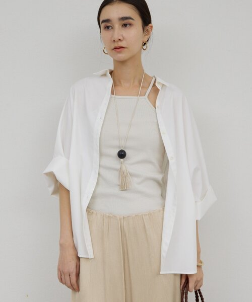 GALLARDAGALANTE（ガリャルダガランテ）の「【手洗い可】スクエアキャミ（キャミソール・レディース・ライトベージュ/チャコールグレー・FREE）」の6枚目の写真