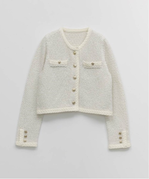 RANDA(ランダ)の「ツイードラメニットカーディガン(カーディガン/ボレロ・レディース・イエロー・FREE)」の12枚目の写真