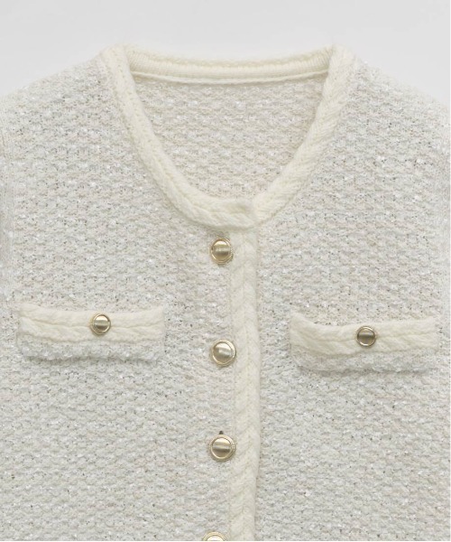 RANDA(ランダ)の「ツイードラメニットカーディガン(カーディガン/ボレロ・レディース・イエロー・FREE)」の14枚目の写真