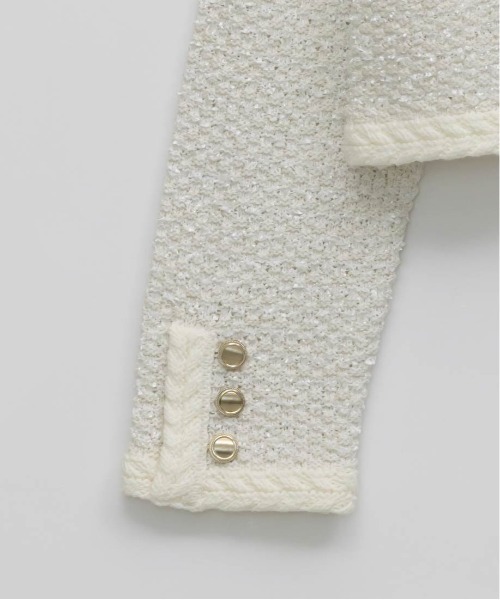 RANDA(ランダ)の「ツイードラメニットカーディガン(カーディガン/ボレロ・レディース・イエロー・FREE)」の15枚目の写真