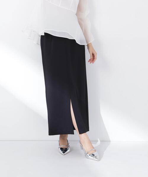 NATURAL BEAUTY BASIC(ナチュラルビューティーベーシック)の「◇ストレッチカルゼシリーズ ナロースカート(スカート・レディース・ブラック/オフホワイト/ベージュ・MEDIUM/P/S)」の6枚目の写真