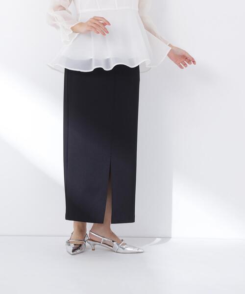 NATURAL BEAUTY BASIC(ナチュラルビューティーベーシック)の「◇ストレッチカルゼシリーズ ナロースカート(スカート・レディース・ブラック/オフホワイト/ベージュ・MEDIUM/P/S)」の10枚目の写真