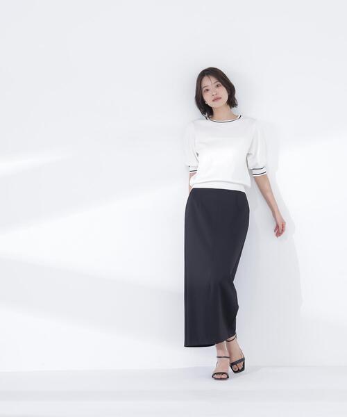 NATURAL BEAUTY BASIC(ナチュラルビューティーベーシック)の「◇ストレッチカルゼシリーズ ナロースカート(スカート・レディース・ブラック/オフホワイト/ベージュ・MEDIUM/P/S)」の11枚目の写真