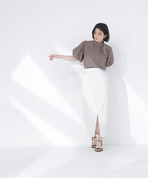 NATURAL BEAUTY BASIC(ナチュラルビューティーベーシック)の「◇ストレッチカルゼシリーズ ナロースカート(スカート・レディース・ブラック/オフホワイト/ベージュ・MEDIUM/P/S)」の18枚目の写真