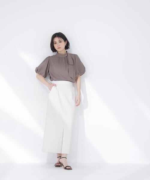 NATURAL BEAUTY BASIC(ナチュラルビューティーベーシック)の「◇ストレッチカルゼシリーズ ナロースカート(スカート・レディース・ブラック/オフホワイト/ベージュ・MEDIUM/P/S)」の19枚目の写真