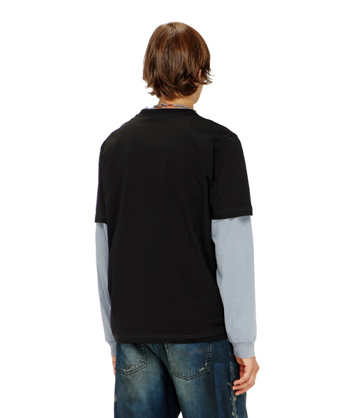 DIESEL(ディーゼル)の「メンズ Tシャツ T-ADJUST-V9(Tシャツ/カットソー・メンズ・ホワイト/ブラック・X-SMALL/SMALL/XXX-LARGE/LARGE/XX-LARGE/X-LARGE/MEDIUM)」の4枚目の写真