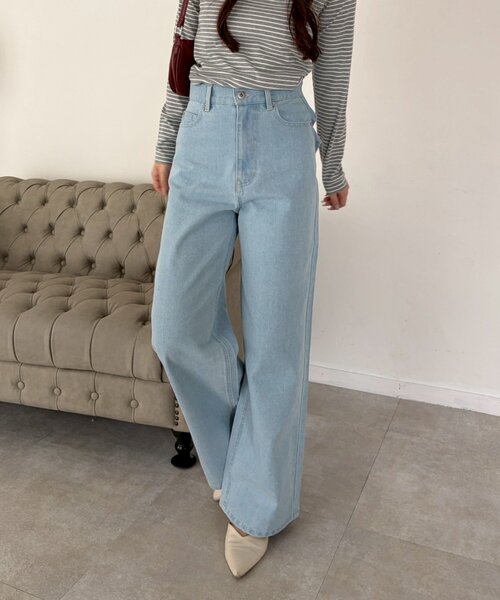 continuer de NICE CLAUP（コンティニューデナイスクラップ）の「バッグリボンストレートデニム（デニムパンツ・レディース・インディゴブルー/その他・MEDIUM/SMALL）」の16枚目の写真