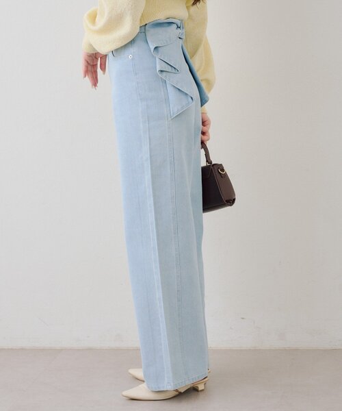 continuer de NICE CLAUP（コンティニューデナイスクラップ）の「バッグリボンストレートデニム（デニムパンツ・レディース・インディゴブルー/その他・MEDIUM/SMALL）」の20枚目の写真