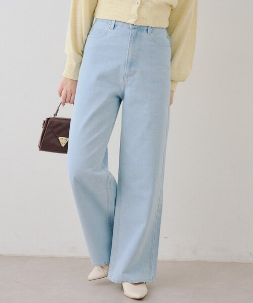 continuer de NICE CLAUP（コンティニューデナイスクラップ）の「バッグリボンストレートデニム（デニムパンツ・レディース・インディゴブルー/その他・MEDIUM/SMALL）」の21枚目の写真